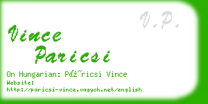 vince paricsi business card